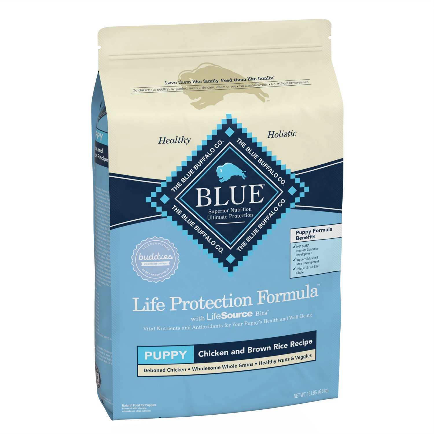 slide 7 of 9, Blue Buffalo Life Protection Formula Natural Puppy Dry Dog Food with Chicken and Brown Rice - 15lbs, 15 lb