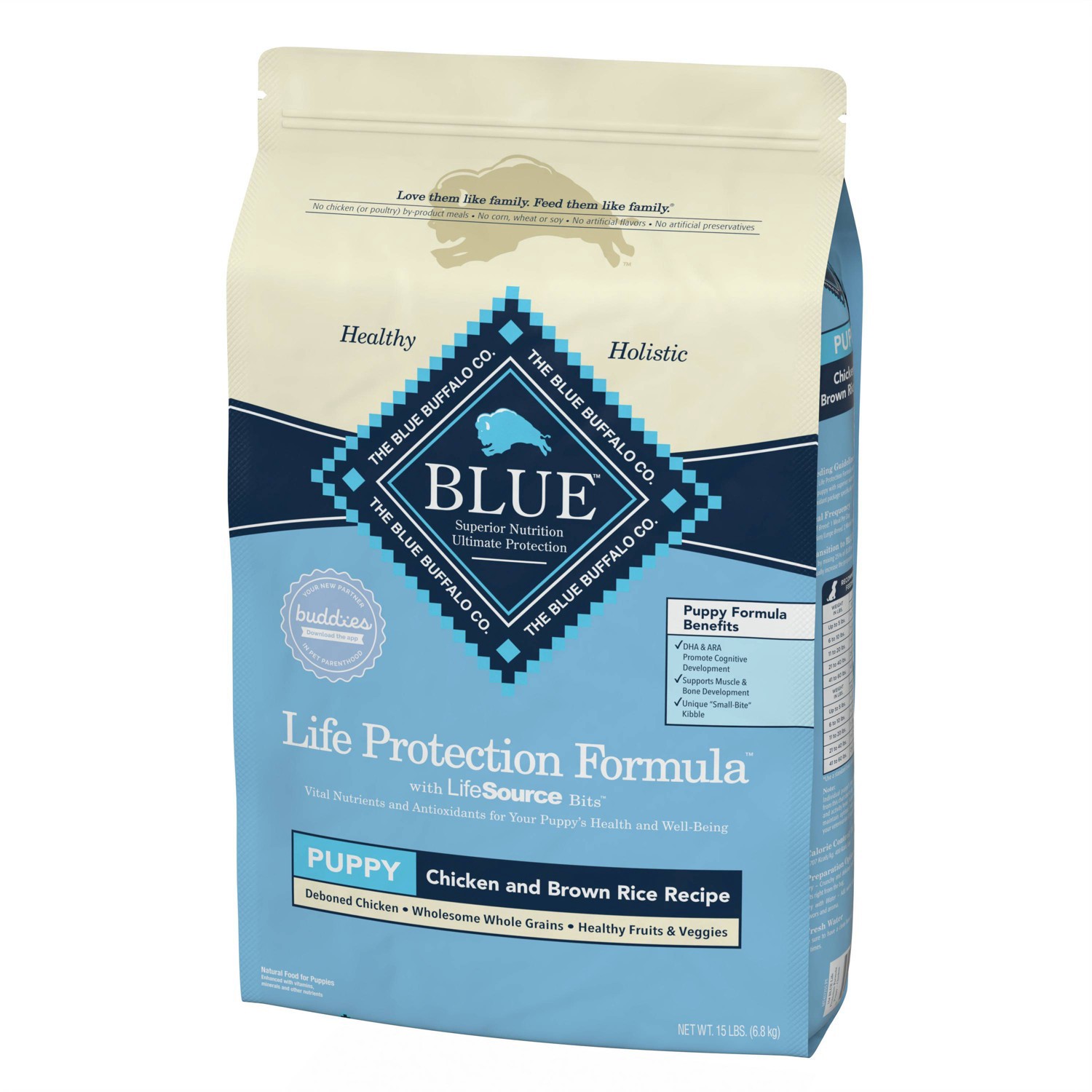 slide 8 of 9, Blue Buffalo Life Protection Formula Natural Puppy Dry Dog Food with Chicken and Brown Rice - 15lbs, 15 lb