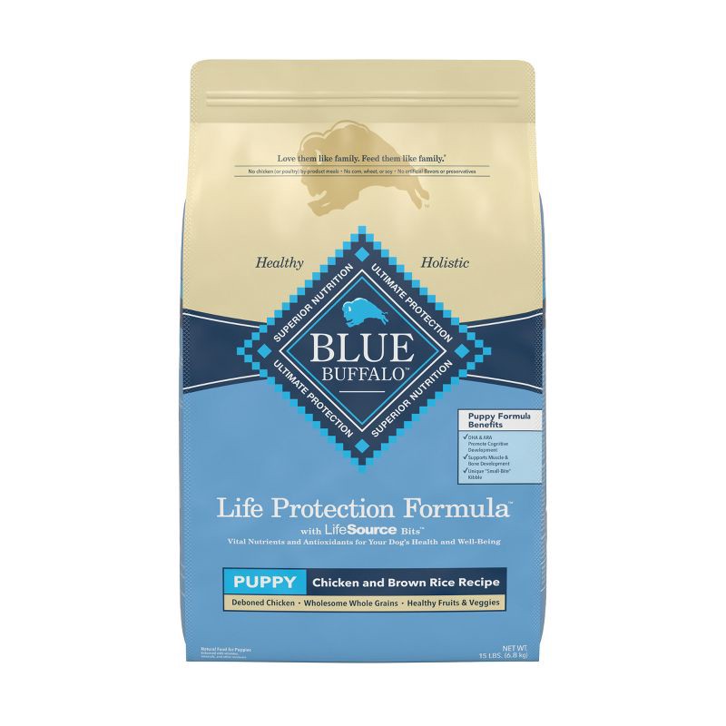 slide 1 of 9, Blue Buffalo Life Protection Formula Natural Puppy Dry Dog Food with Chicken and Brown Rice - 15lbs, 15 lb