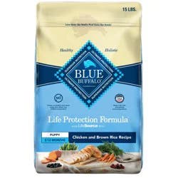 Blue Buffalo Life Protection Formula Natural Puppy Dry Dog Food with Chicken and Brown Rice - 15lbs