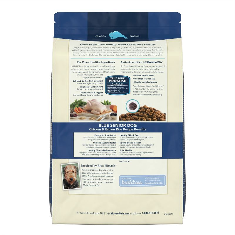 slide 2 of 9, Blue Buffalo Life Protection Formula Natural Senior Dry Dog Food with Chicken and Brown Rice - 15lbs, 15 lb