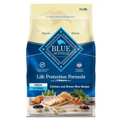 Blue Buffalo Life Protection Formula Natural Senior Dry Dog Food with Chicken and Brown Rice - 15lbs