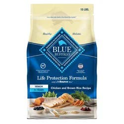 Blue Buffalo Life Protection Formula Natural Senior Dry Dog Food with Chicken and Brown Rice - 15lbs