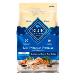 Blue Buffalo Life Protection Formula Natural Adult Dry Dog Food with Chicken and Brown Rice - 15lbs