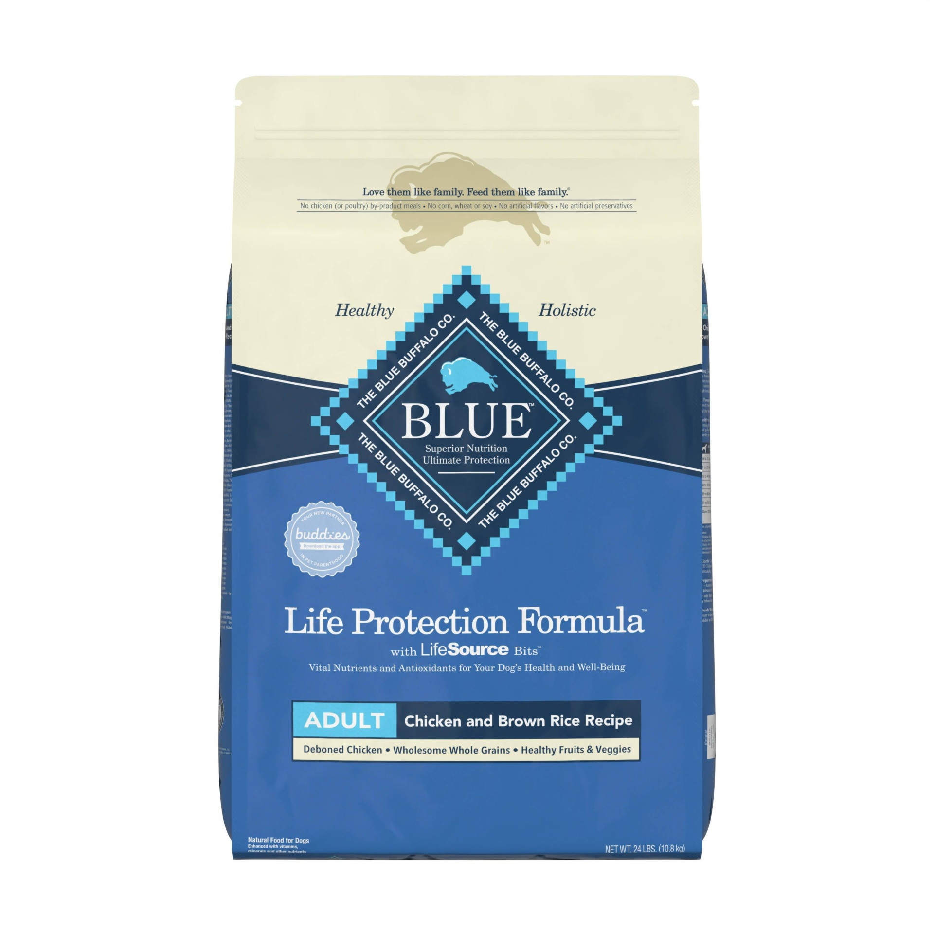 slide 1 of 9, Blue Buffalo Life Protection Chicken & Brown Rice Recipe Adult Dry Dog Food - 24lbs, 24 lb
