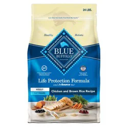 Blue Buffalo Life Protection Formula Natural Adult Dry Dog Food with Chicken and Brown Rice - 24lbs