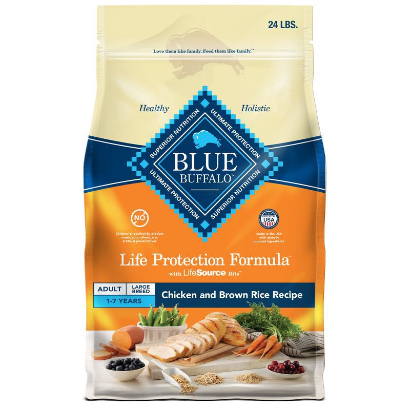 slide 12 of 12, Blue Buffalo Life Protection Formula Natural Adult Large Breed Dry Dog Food with Chicken and Brown Rice - 24lbs, 24 lb