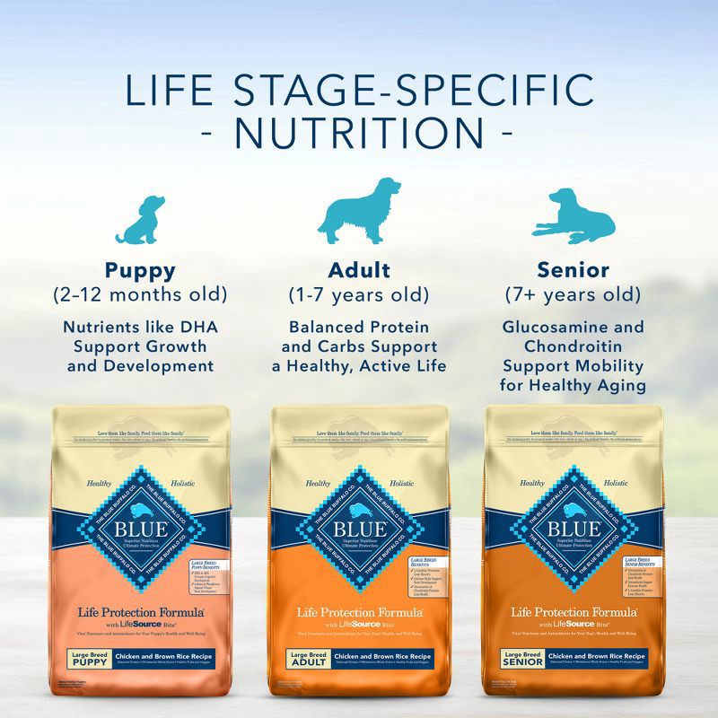 slide 7 of 11, Blue Buffalo Life Protection Formula Natural Adult Large Breed Dry Dog Food with Chicken and Brown Rice - 24lbs, 24 lb