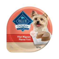 Blue Buffalo Delights Natural Small Breed Grain Free Paté Beef Filet Mignon Dog Wet Food - 3.5oz