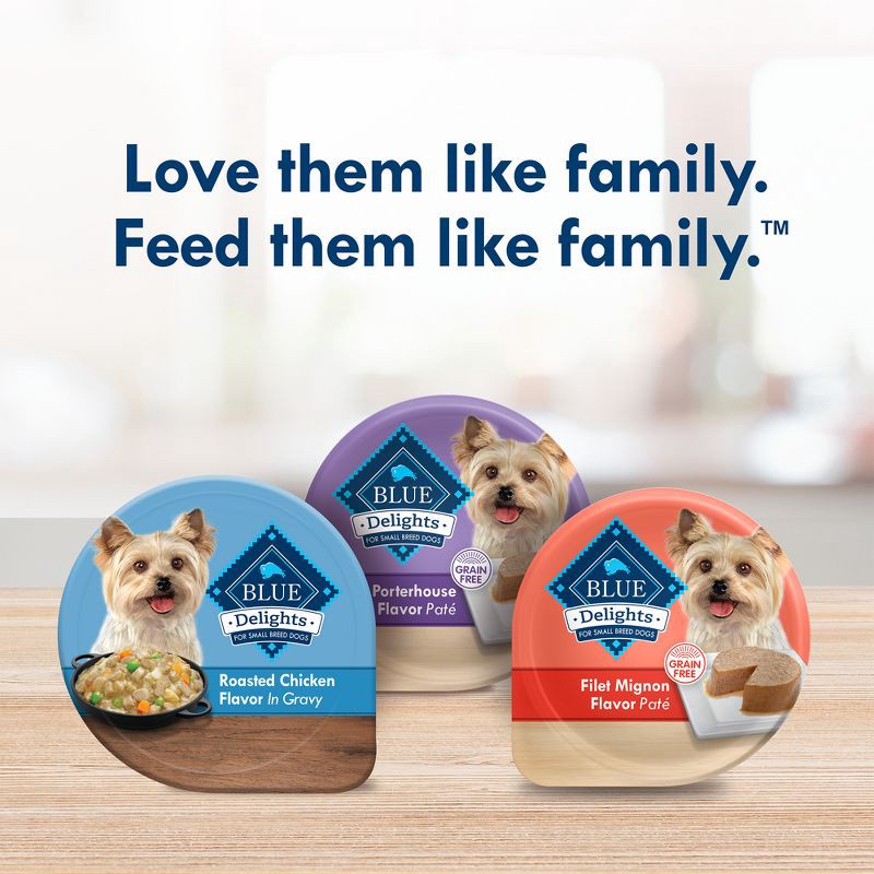 slide 6 of 7, Blue Buffalo Delights Natural Adult Small Breed Wet Dog Food Cup Roasted Chicken Flavor in Hearty Gravy - 3.5oz, 3.5 oz