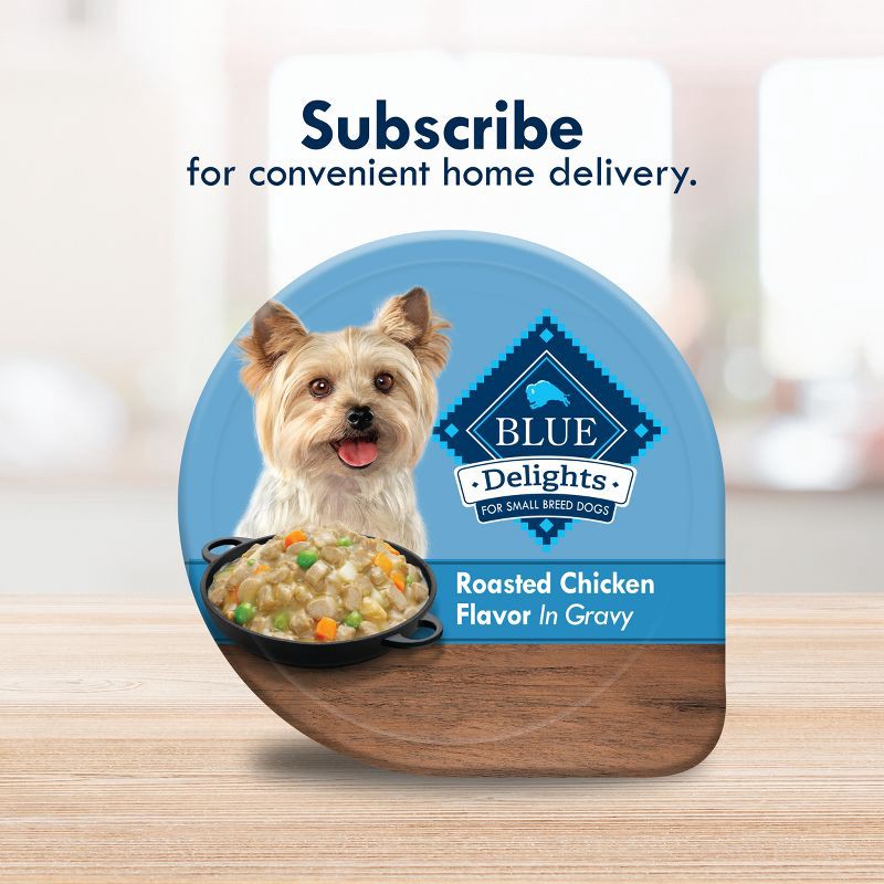 slide 7 of 7, Blue Buffalo Delights Natural Adult Small Breed Wet Dog Food Cup Roasted Chicken Flavor in Hearty Gravy - 3.5oz, 3.5 oz