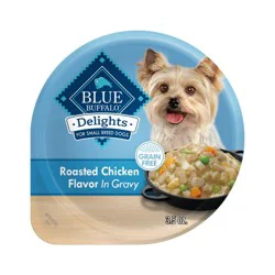 Blue Buffalo Delights Natural Adult Small Breed Wet Dog Food Cup Roasted Chicken Flavor in Hearty Gravy - 3.5oz