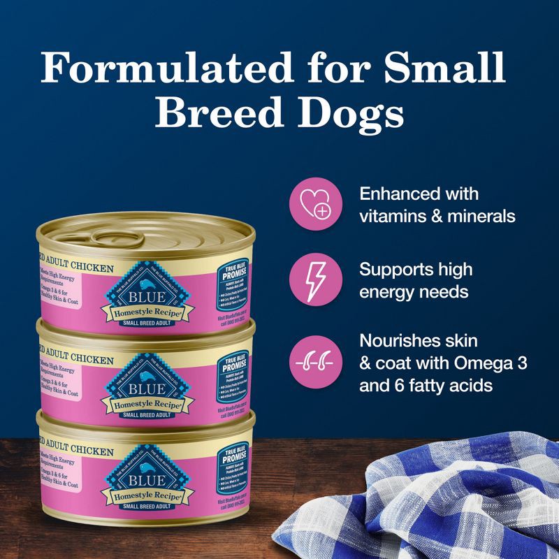 slide 4 of 9, Blue Buffalo Homestyle Recipe Natural Adult Small Breed Wet Dog Food with Chicken Flavor - 5.5oz, 5.5 oz