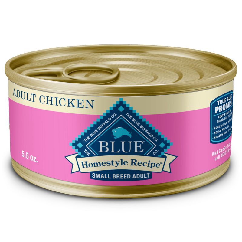 slide 1 of 9, Blue Buffalo Homestyle Recipe Natural Adult Small Breed Wet Dog Food with Chicken Flavor - 5.5oz, 5.5 oz