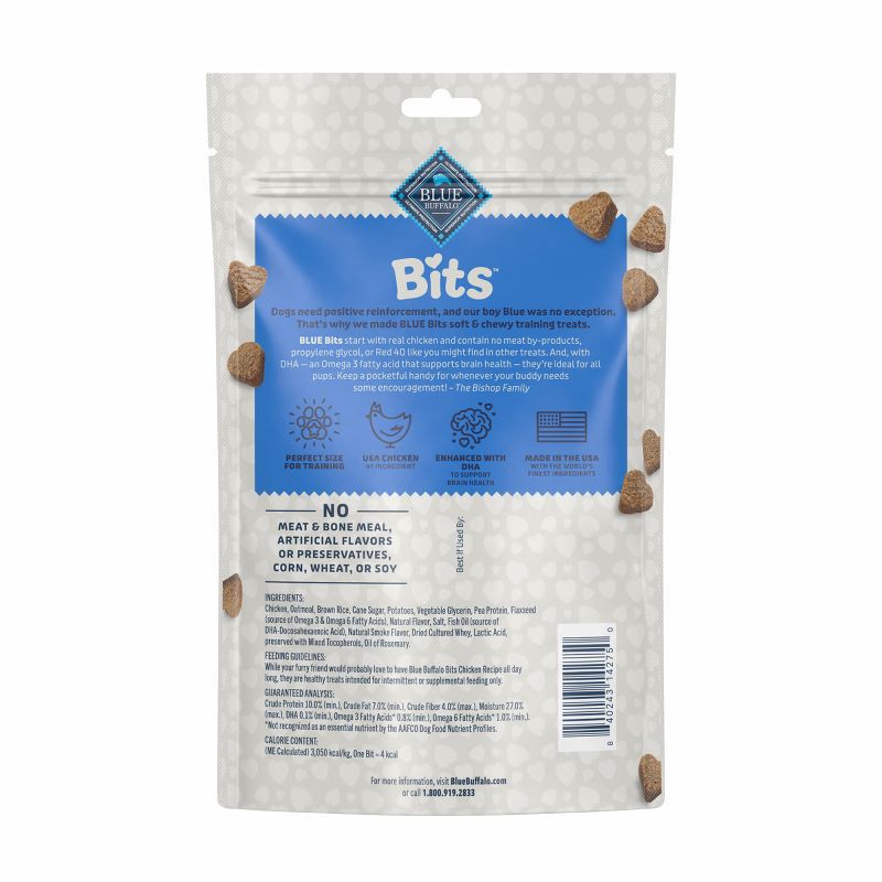 slide 7 of 11, Blue Buffalo Blue Bits Natural Soft-Moist Training Dog Treats with Chicken Recipe - 11oz, 11 oz