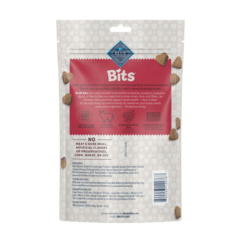 slide 3 of 9, Blue Buffalo Bits Natural Soft-Moist Training Dog Treats with Beef Recipe - 11oz, 11 oz