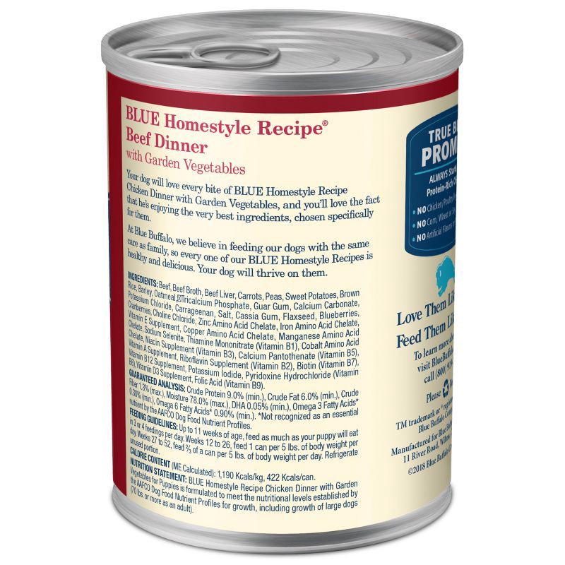 slide 3 of 9, Blue Buffalo Homestyle Recipe Natural Adult Wet Dog Food with Beef Flavor - 12.5oz, 12.5 oz