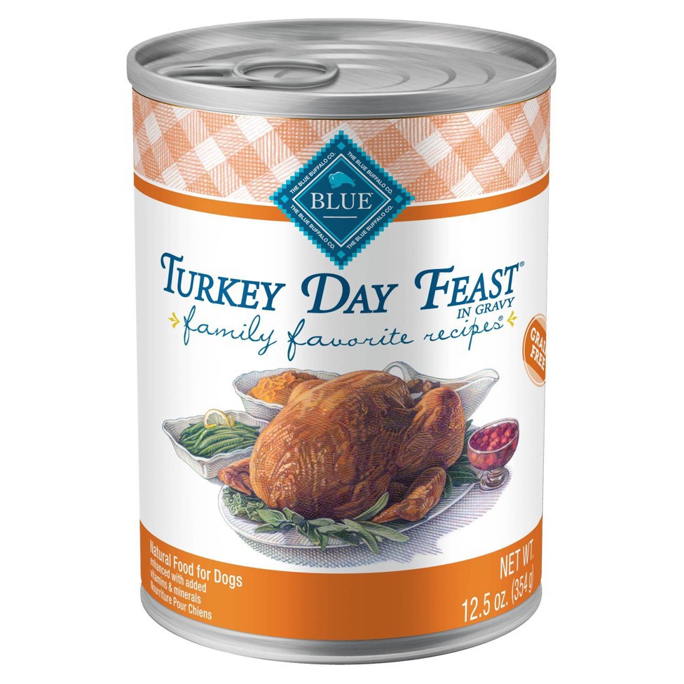 slide 1 of 4, Blue Buffalo Family Favorite Recipes In Gravy Wet Dog Food Turkey Day Feast - 12.5oz, 12.5 oz