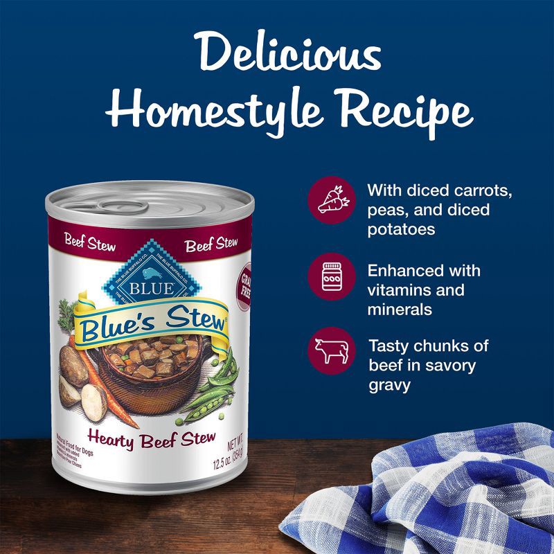 slide 4 of 10, Blue Buffalo Blue's Stew Natural Adult Wet Dog Food Hearty Beef Stew - 12.5oz, 12.5 oz