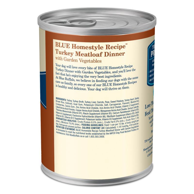 slide 2 of 11, Blue Buffalo Homestyle Recipe Natural Adult Wet Dog Food with Turkey Meatloaf - 12.5oz, 12.5 oz