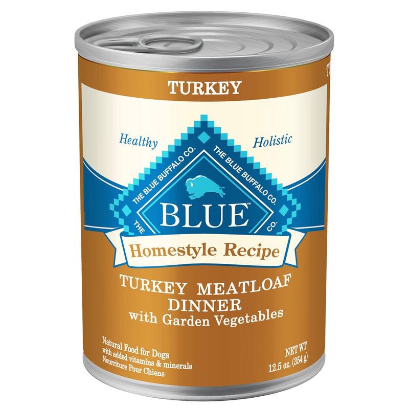 slide 1 of 4, Blue Buffalo Homestyle Recipe Natural Adult Wet Dog Food with Turkey Meatloaf - 12.5oz, 12.5 oz