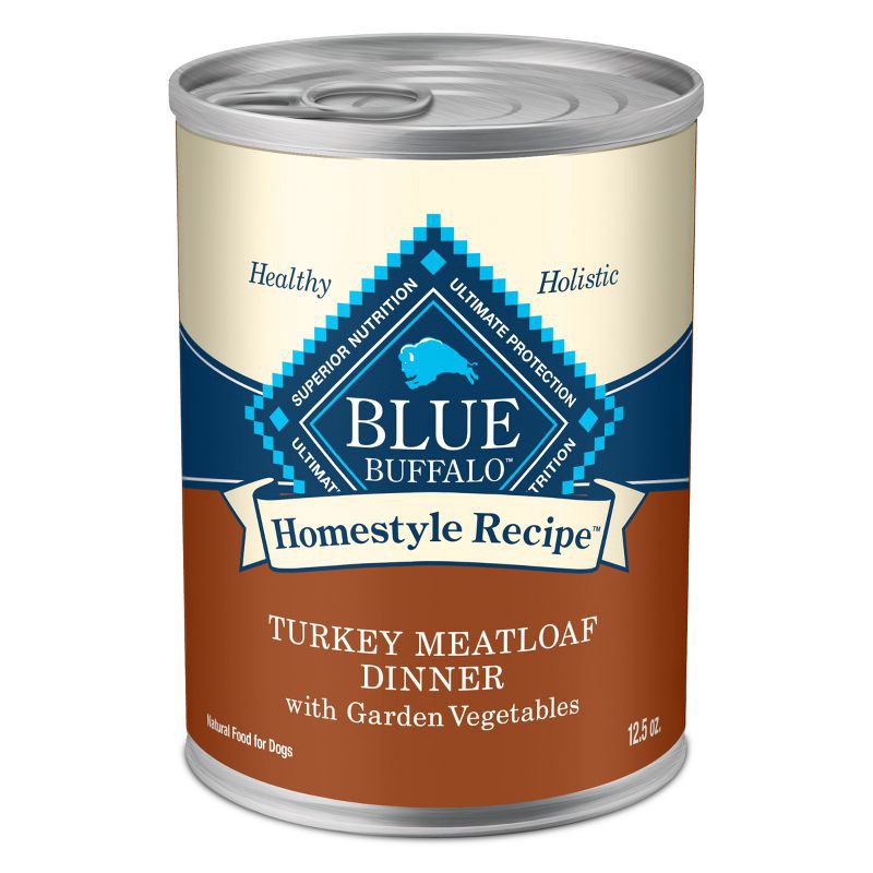 slide 1 of 11, Blue Buffalo Homestyle Recipe Natural Adult Wet Dog Food with Turkey Meatloaf - 12.5oz, 12.5 oz