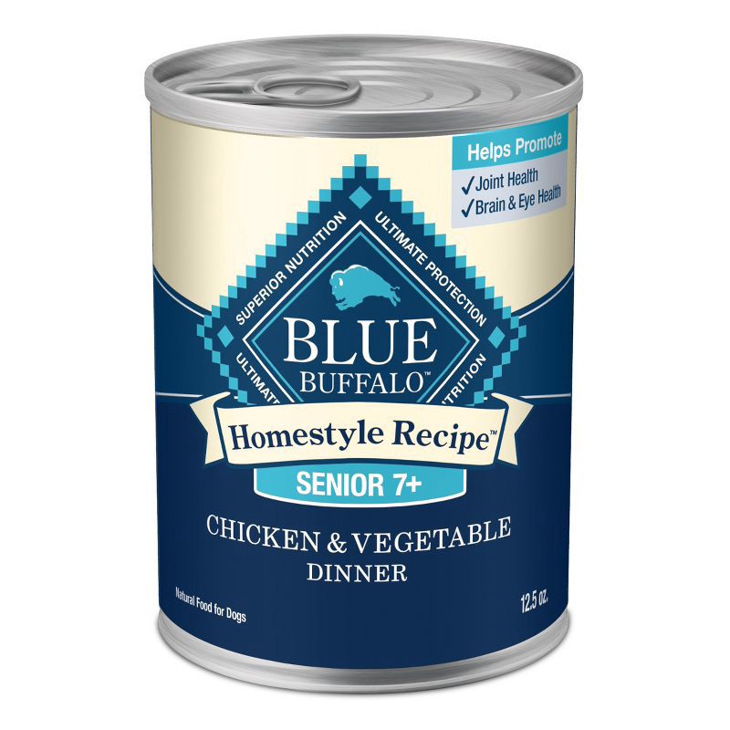 slide 1 of 10, Blue Buffalo Homestyle Recipe Natural Senior Wet Dog Food with Chicken - 12.5oz, 12.5 oz