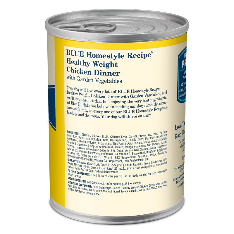 slide 2 of 10, Blue Buffalo Homestyle Recipe Natural Adult Healthy Weight Wet Dog Food with Chicken Flavor - 12.5oz, 12.5 oz