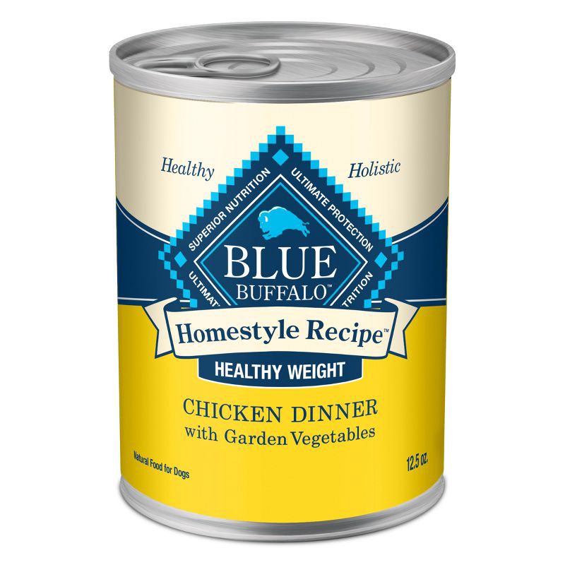 slide 1 of 10, Blue Buffalo Homestyle Recipe Natural Adult Healthy Weight Wet Dog Food with Chicken Flavor - 12.5oz, 12.5 oz