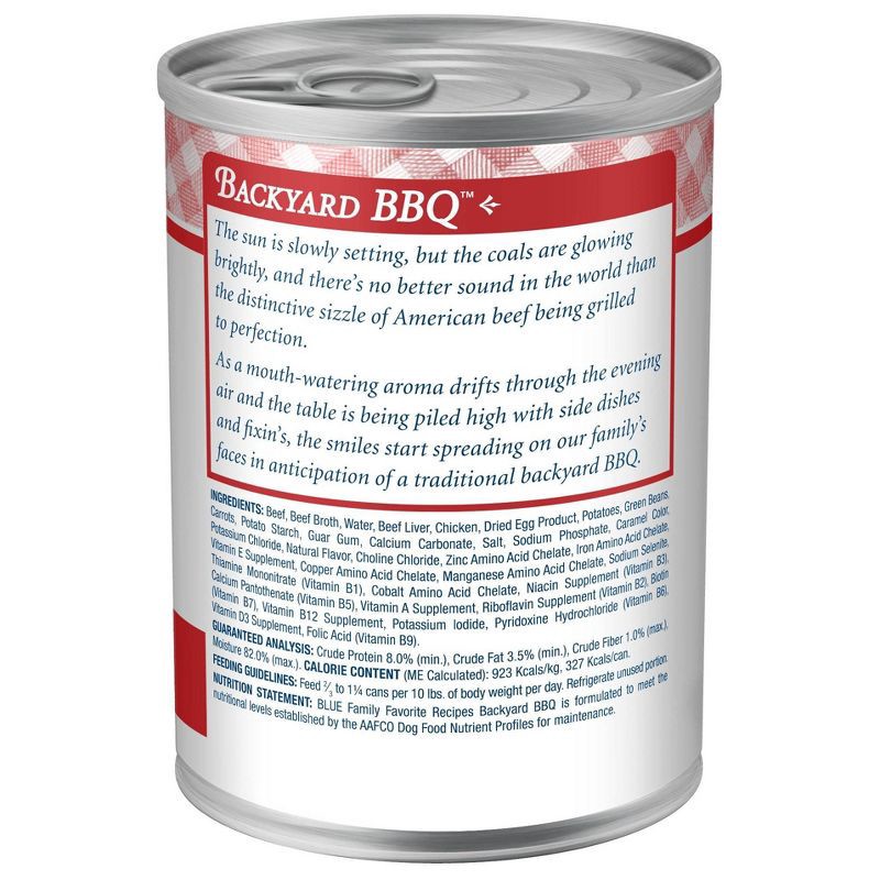 slide 2 of 4, Blue Buffalo Family Favorite Recipes In Gravy with Beef Wet Dog Food Backyard BBQ - 12.5oz, 12.5 oz