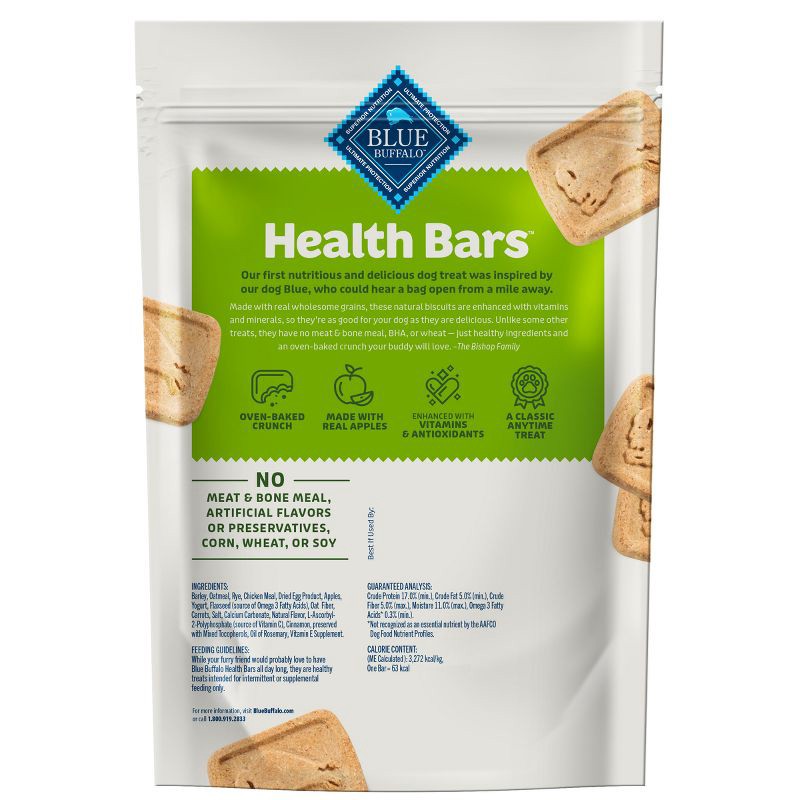 slide 2 of 9, Blue Buffalo Health Bars Natural Crunchy Dog Treats Biscuits with Apple & Yogurt Flavor - 16oz, 16 oz