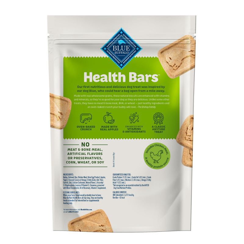 slide 2 of 9, Blue Buffalo Health Bars Natural Crunchy Dog Treats Biscuits with Apple & Yogurt Flavor - 16oz, 16 oz