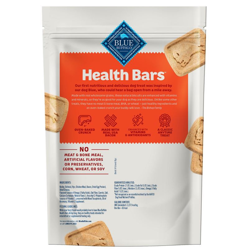 slide 2 of 9, Blue Buffalo Health Bars Natural Crunchy Dog Treats Biscuits with Bacon, Egg & Cheese Flavor - 16oz, 16 oz