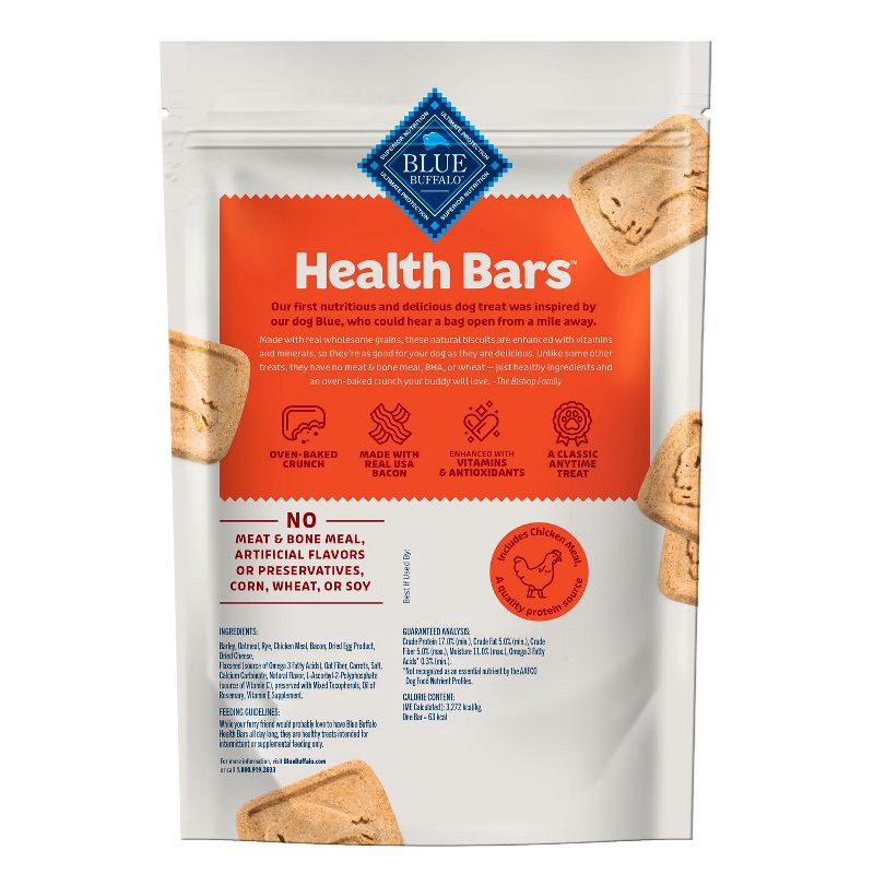 slide 2 of 9, Blue Buffalo Health Bars Natural Crunchy Dog Treats Biscuits with Bacon, Egg & Cheese Flavor - 16oz, 16 oz