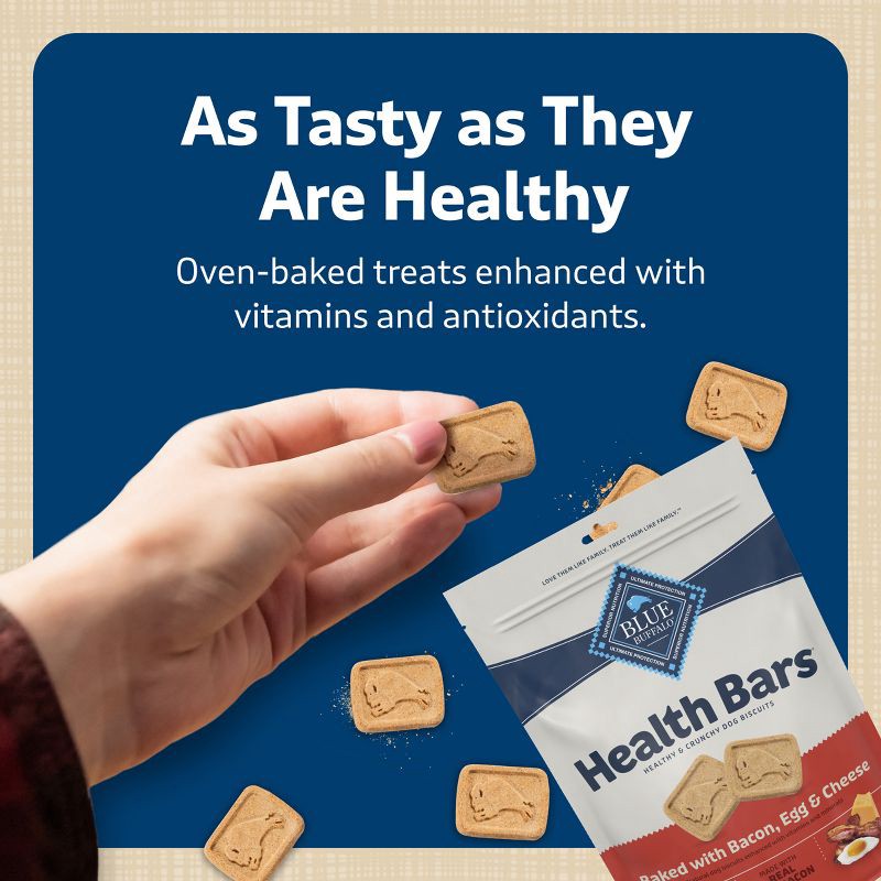 slide 6 of 9, Blue Buffalo Health Bars Natural Crunchy Dog Treats Biscuits with Bacon, Egg & Cheese Flavor - 16oz, 16 oz