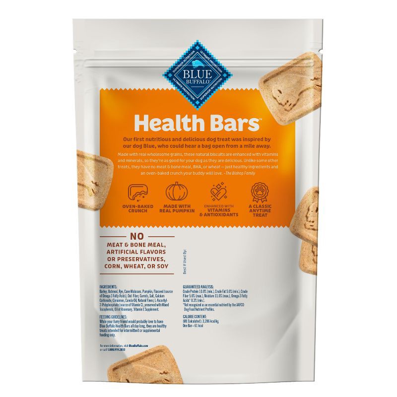 slide 2 of 9, Blue Buffalo Health Bars Pumpkin and Cinnamon Flavor Natural Crunchy Dog Treat Biscuits - 16oz, 16 oz