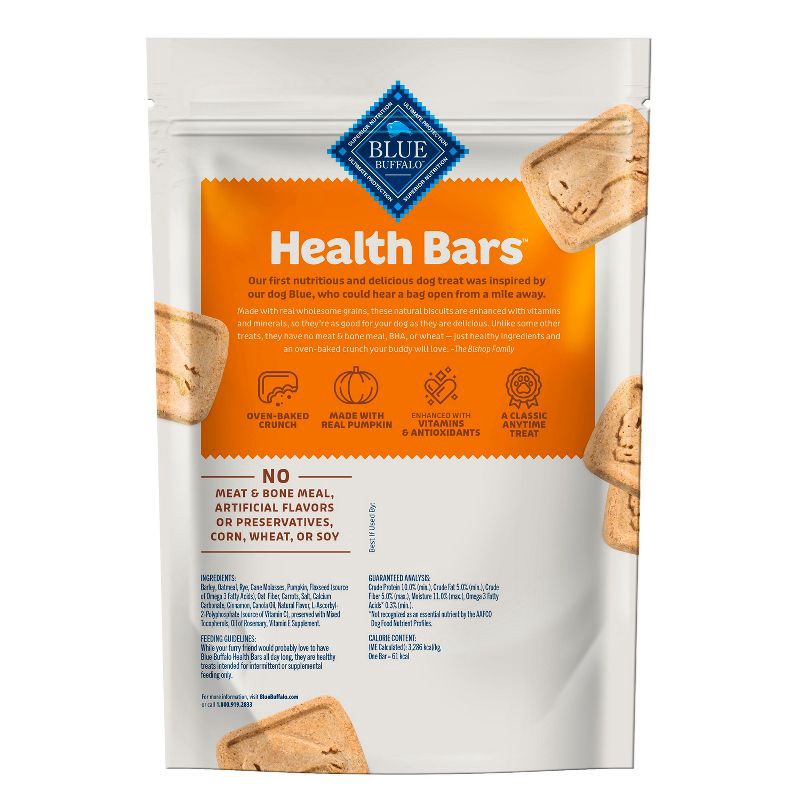 slide 2 of 10, Blue Buffalo Health Bars Pumpkin and Cinnamon Flavor Natural Crunchy Dog Treat Biscuits - 16oz, 16 oz