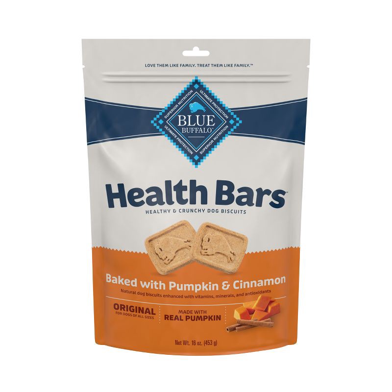 slide 1 of 4, Blue Buffalo Health Bars Pumpkin and Cinnamon Flavor Natural Crunchy Dog Treat Biscuits - 16oz, 16 oz