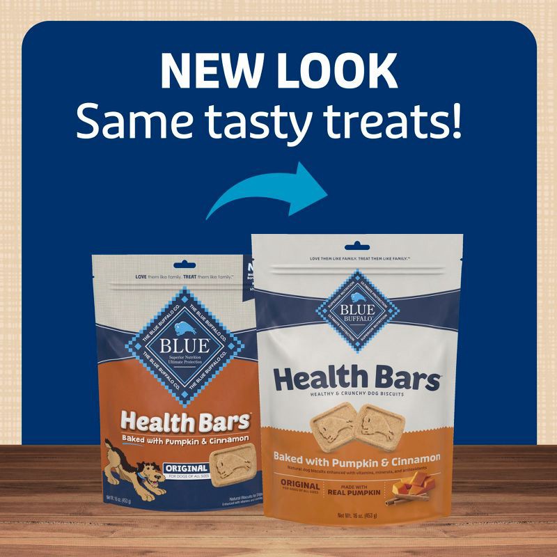 slide 10 of 10, Blue Buffalo Health Bars Pumpkin and Cinnamon Flavor Natural Crunchy Dog Treat Biscuits - 16oz, 16 oz