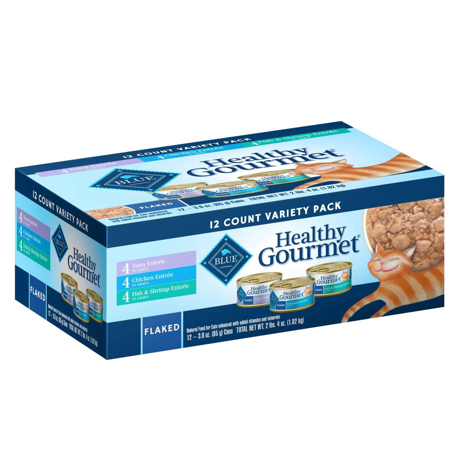 slide 1 of 2, Blue Buffalo Variety Pack Healthy Gourmet Adult Flake Wet Cat Food, 12 ct; 3 oz