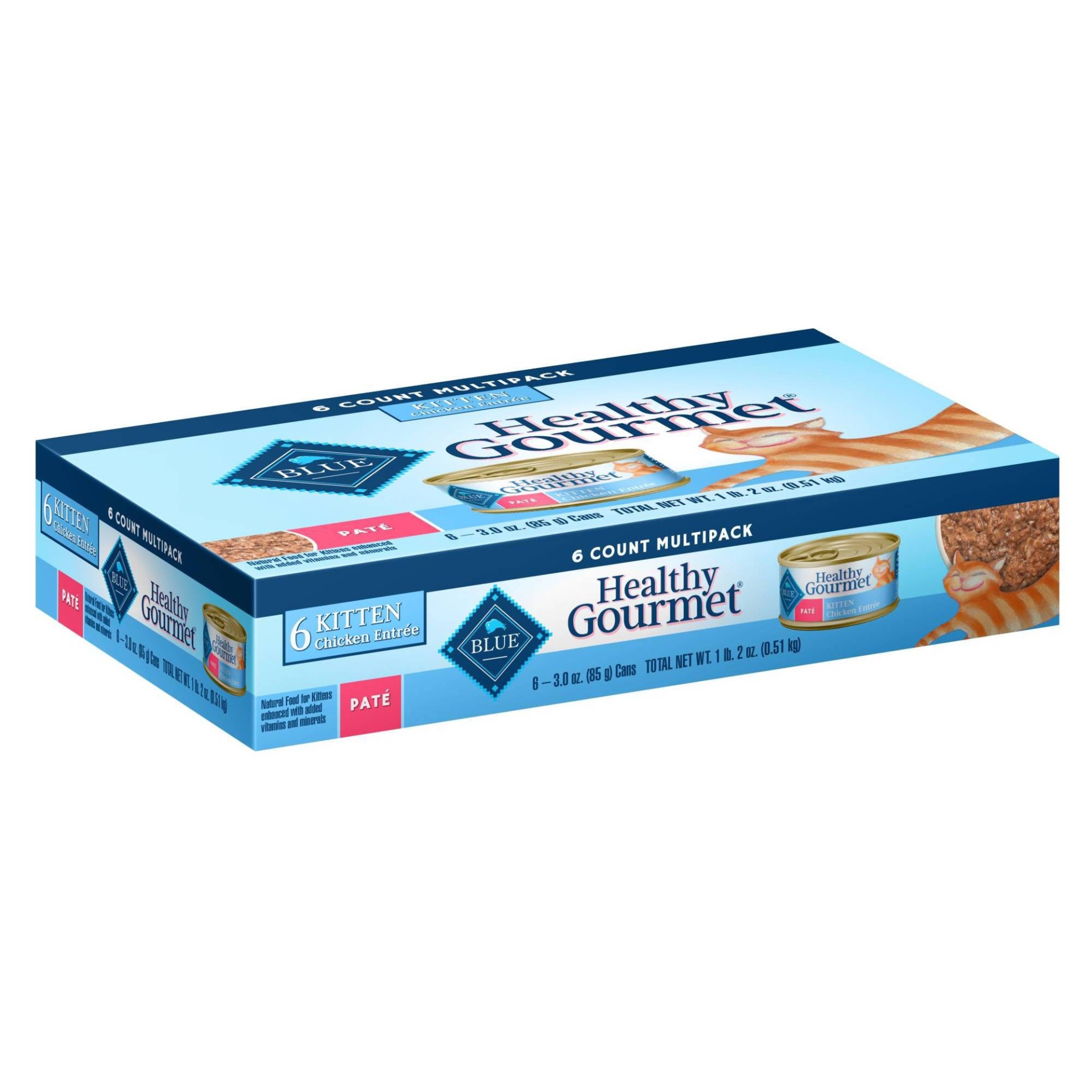 slide 1 of 2, Blue Buffalo Healthy Gourmet Kitten Multipack Cat Food, 6 ct