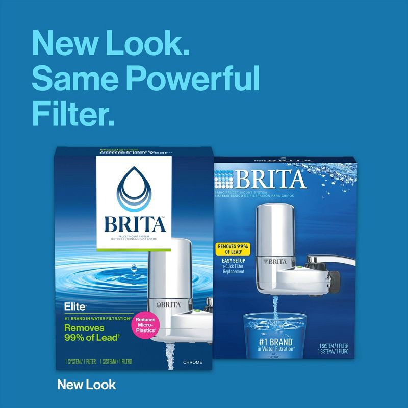 slide 10 of 14, Brita Tap Water Faucet Filtration System - Chrome: Filters Chlorine & Lead, Fits Most Standard Faucets, 1 ct