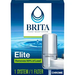 Brita Tap Water Faucet Filtration System - Chrome: Filters Chlorine & Lead, Fits Most Standard Faucets