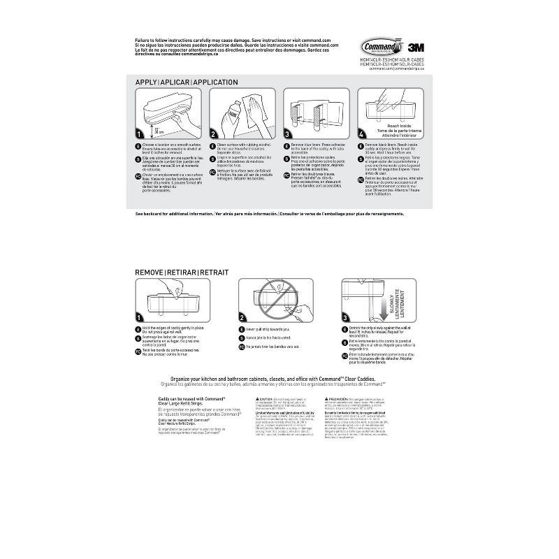 slide 8 of 10, Command Large Sized Caddy with Strips: Clear Plastic Wall Organizer, Universal Storage, Command Strip Shelf, 4lb Capacity, 4 lb