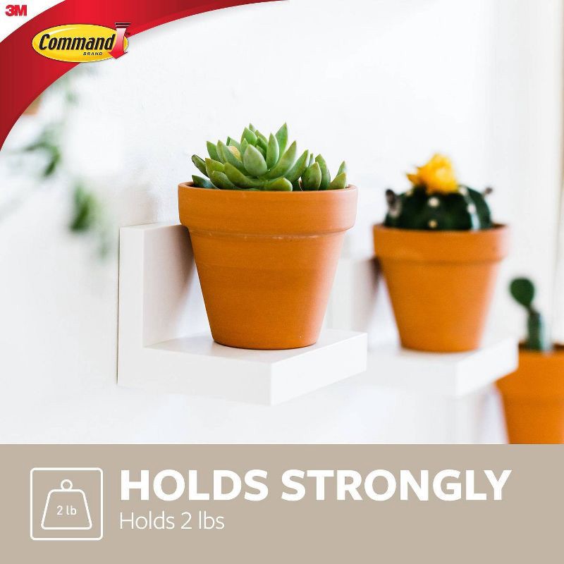 slide 3 of 13, Command Display Ledges White: Floating Wall Shelf Set, 2 Picture Ledges, Off-White, Plastic, No Tools Needed, 1 ct