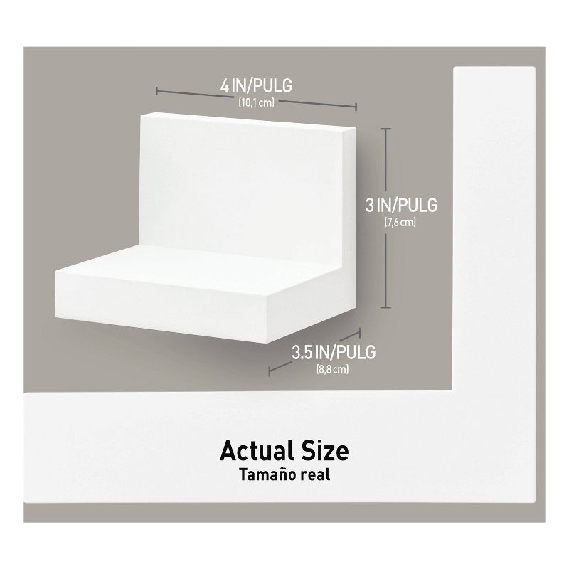 slide 4 of 14, Command Display Ledges White: Floating Wall Shelf Set, 2 Picture Ledges, Off-White, Plastic, No Tools Needed, 1 ct