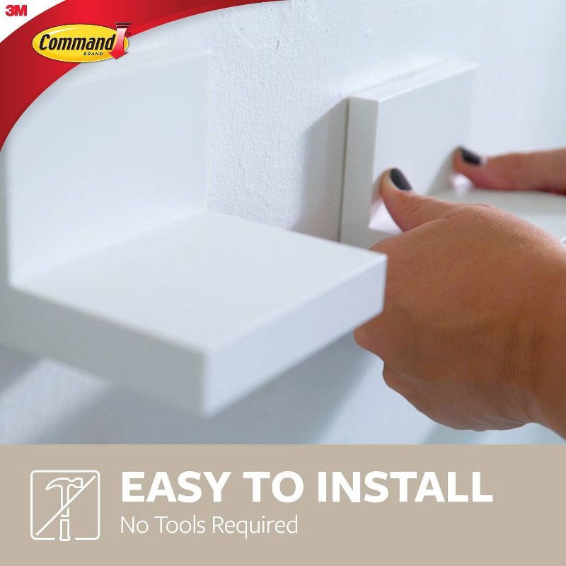 slide 4 of 13, Command Display Ledges White: Floating Wall Shelf Set, 2 Picture Ledges, Off-White, Plastic, No Tools Needed, 1 ct