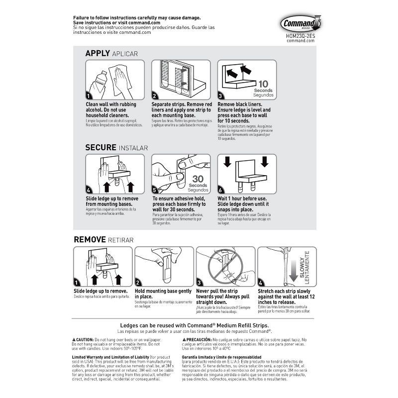 slide 10 of 12, Command Display Ledges White, 1 ct