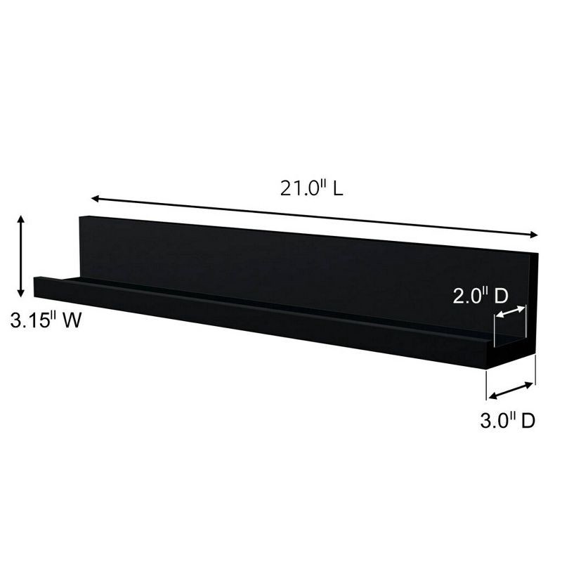 slide 4 of 12, Command Picture Ledge, Slate, 1 Ledge, 10 Strips: Floating Wall Shelf, Plastic, 5lb Capacity, No Assembly Required, 5 lb