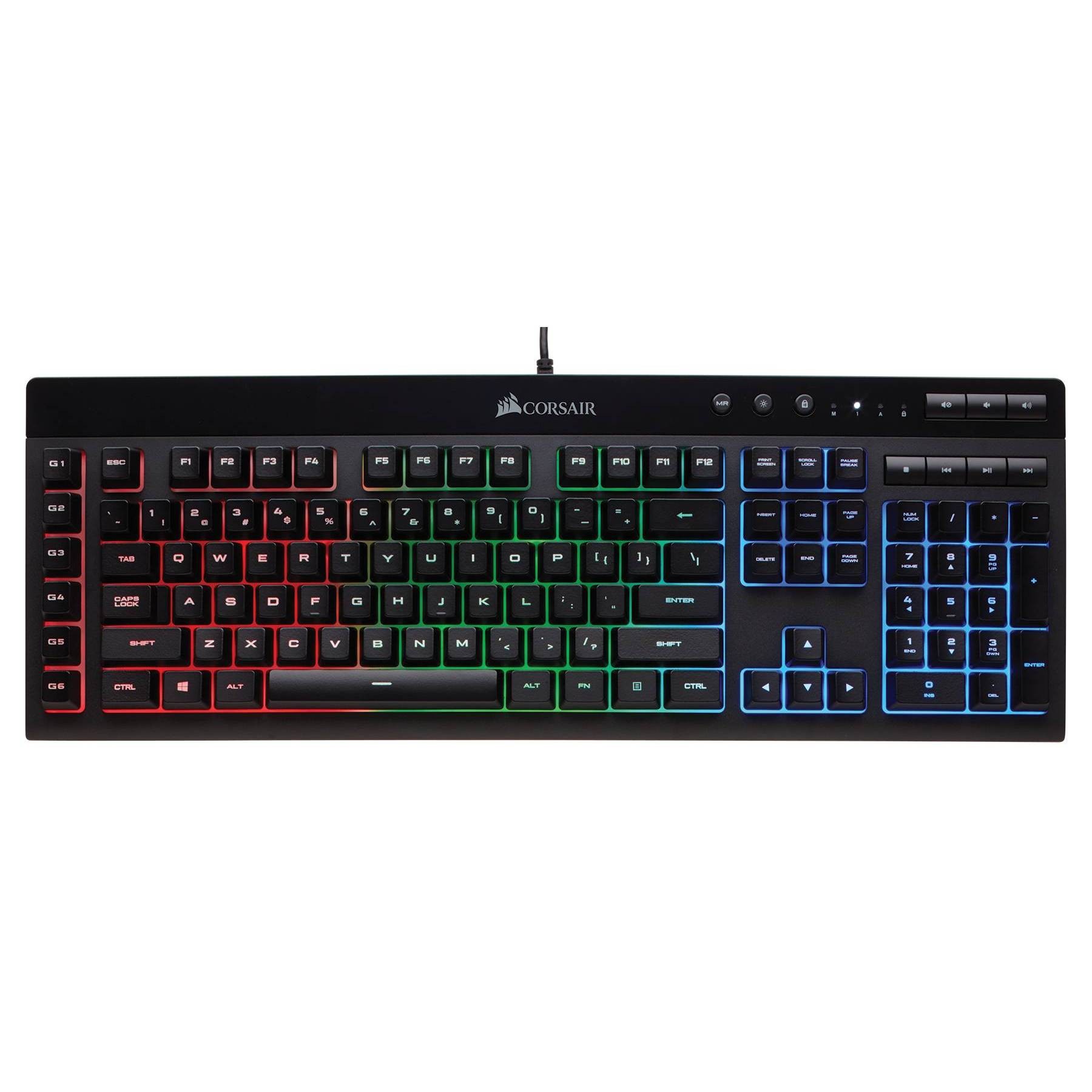 slide 1 of 3, CORSAIR K55 RGB Gaming Keyboard - Black, 1 ct